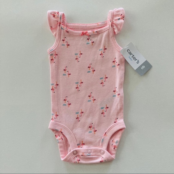 Carter’s Newborn 24 Months Baby Girl Flamingo Bodysuit Pant Set Outfit Pink - Picture 4 of 4